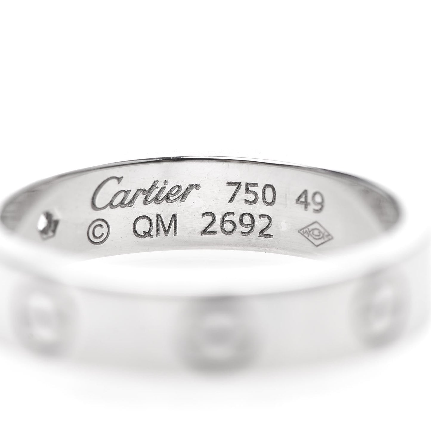 18K White Gold Diamond 4mm LOVE Wedding Band Ring 49 4.75
