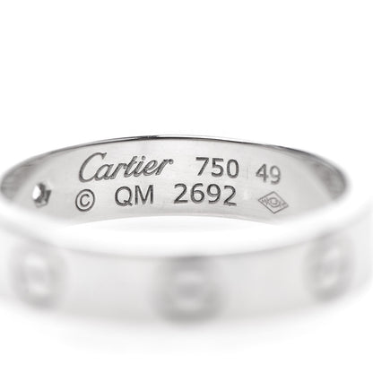 Cartier 18K White Gold Diamond 4mm LOVE Wedding Band Ring 49 4.75 4 of 4