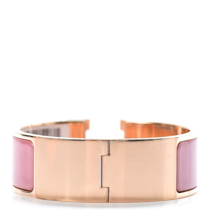Hermes Enamel Wide Clic Clac H Bracelet PM Rose Velours 3 of 6