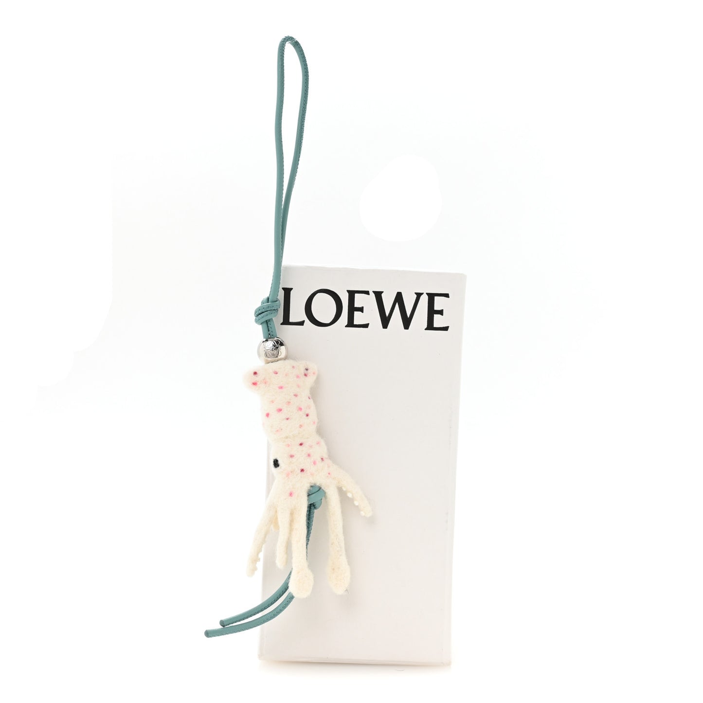 X SUNA FUJITA Felt Calfskin Squid Charm White Multicolor