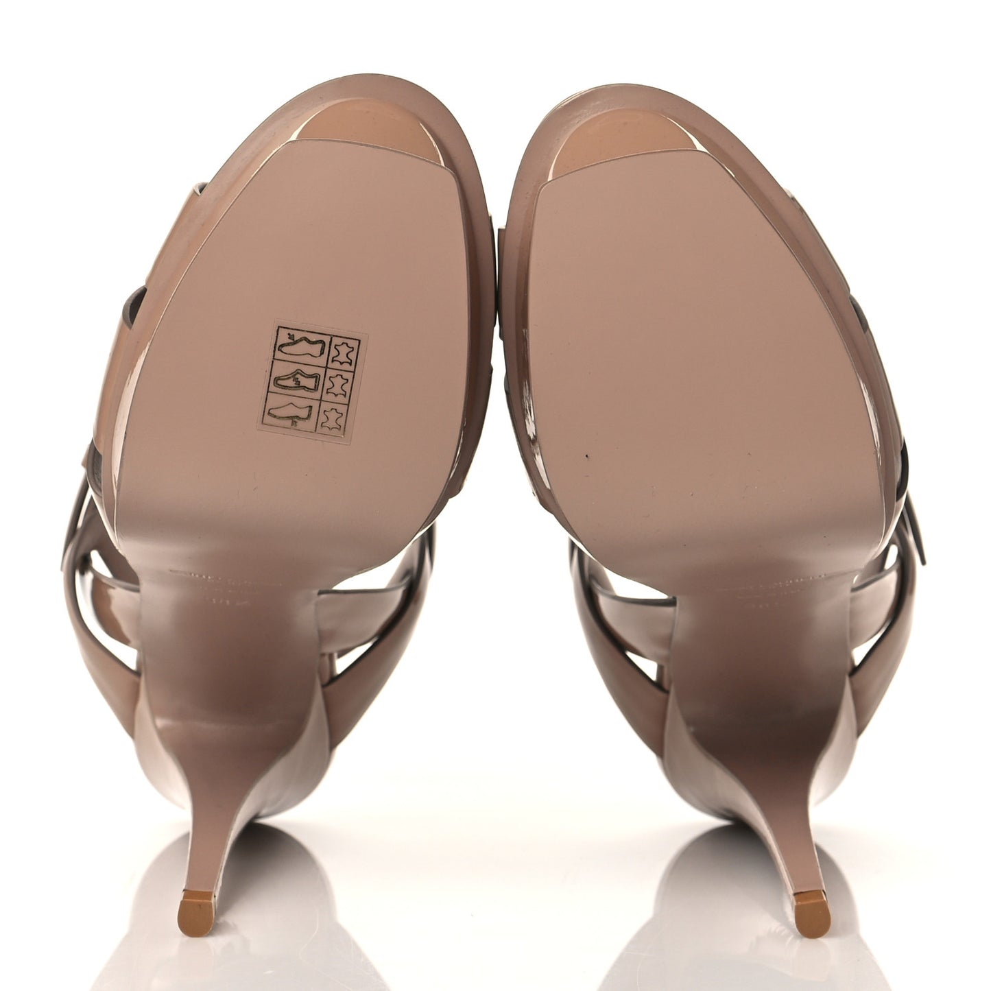 Patent Tribute 105 Platform Sandals 38.5 Nude Powder