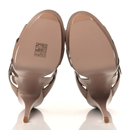 Saint Laurent Patent Tribute 105 Platform Sandals 38.5 Nude Powder 6 of 10