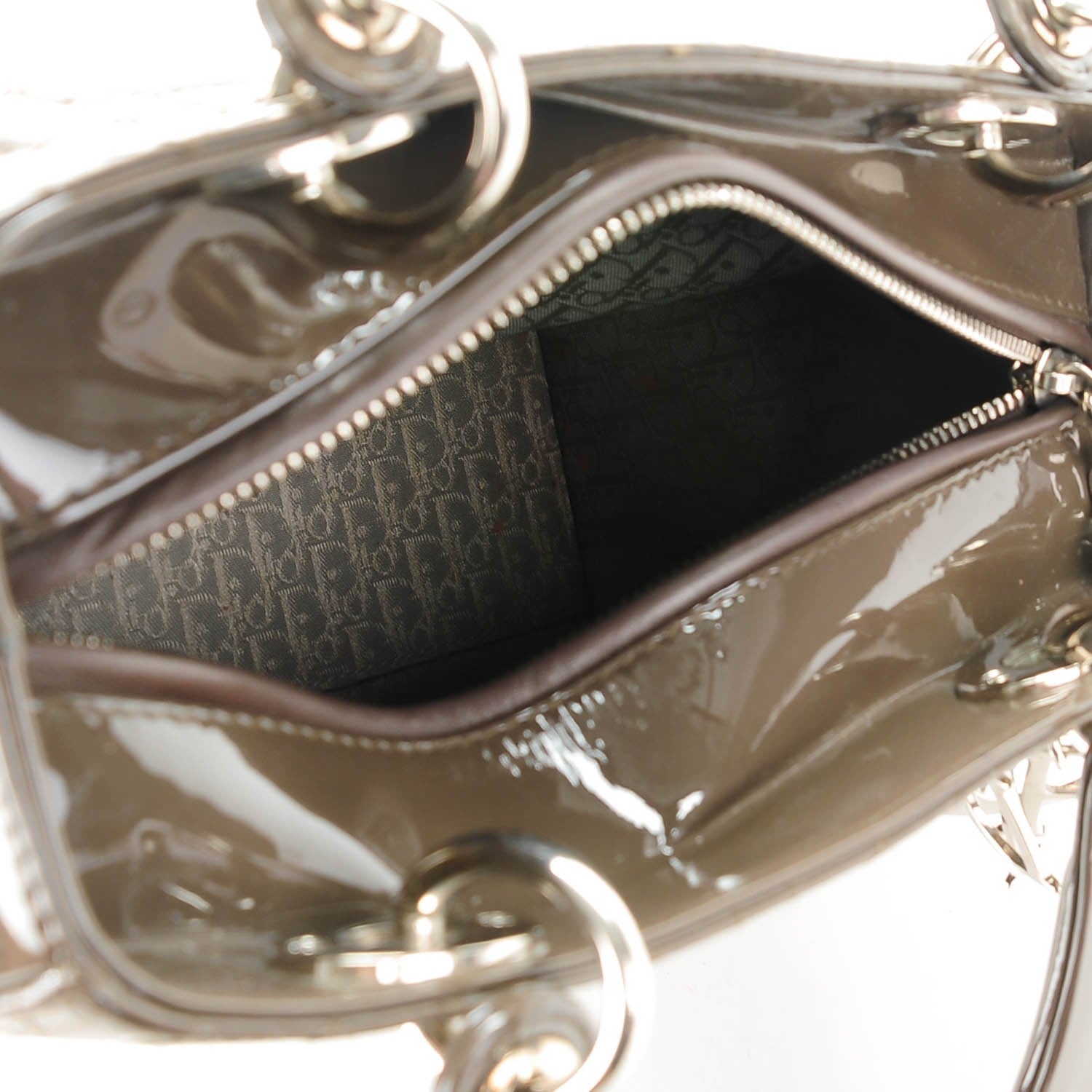 Christian Dior Patent Cannage Medium Lady Dior Olive 5 of 7