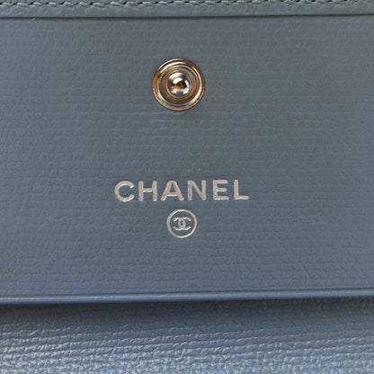 Chanel Grained Calfskin CC Button Compact Wallet Blue 7 of 10