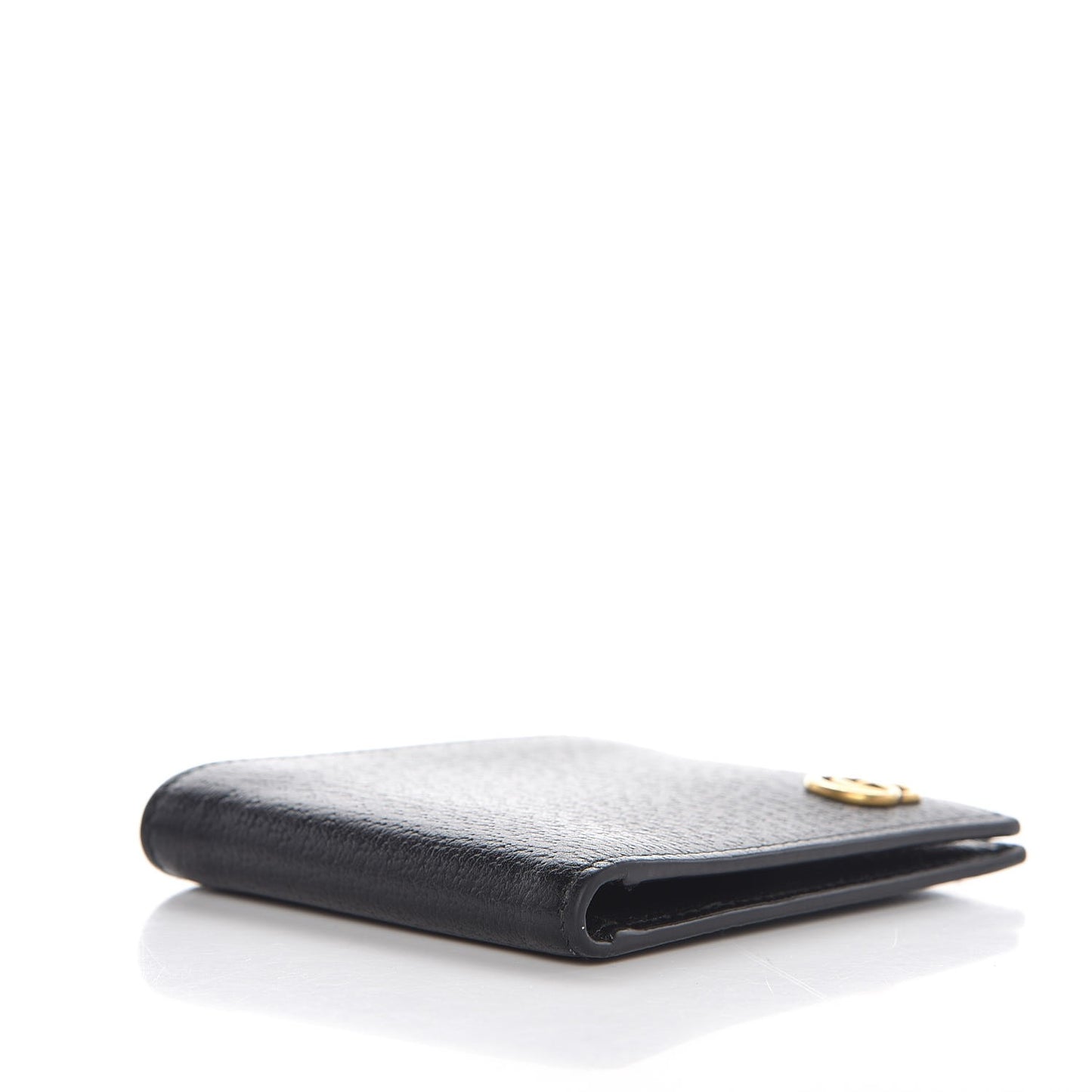 Calfskin Boar Effect GG Marmont Bi-Fold Wallet Black
