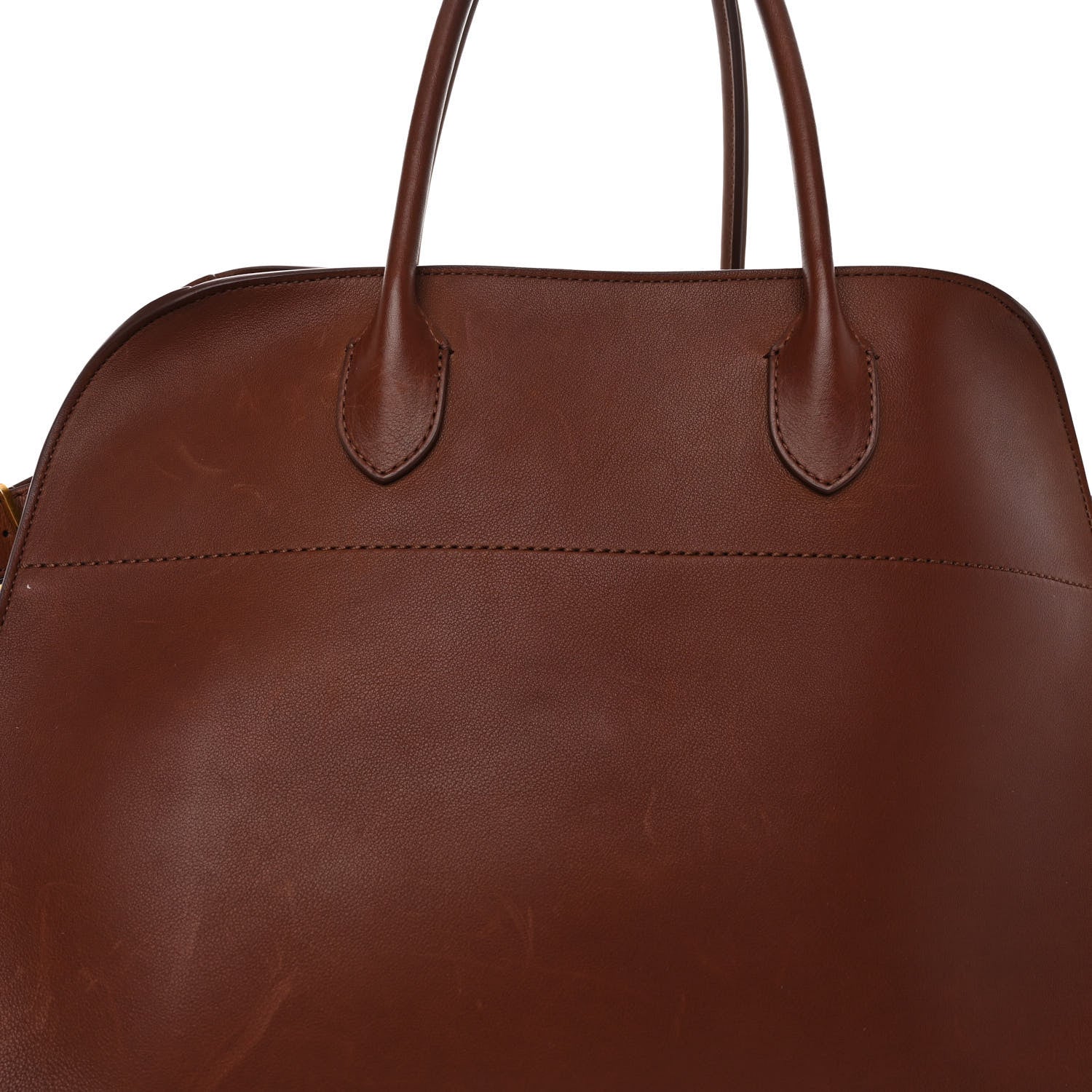 The Row Polished Saddle Calfskin Soft Margaux 15 New Burgundy 7 of 9