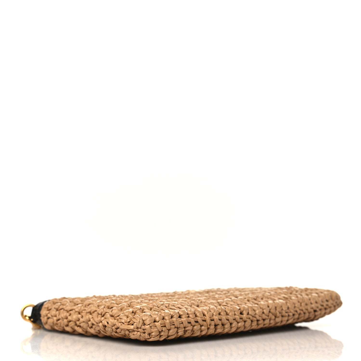 Saint Laurent Raffia Zipped Pouch Natural Black 4 of 9