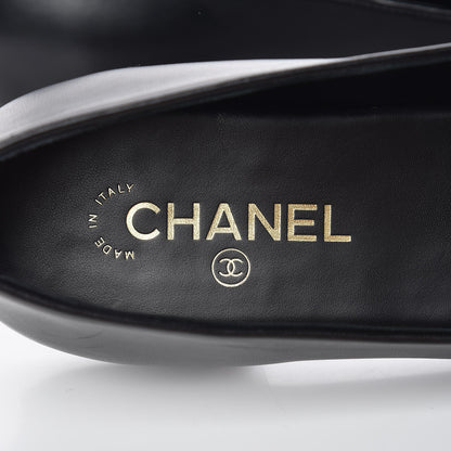Chanel Enamel Pearl Crystal Lambskin Womens CC Mocassin Loafers 42 Black 5 of 15