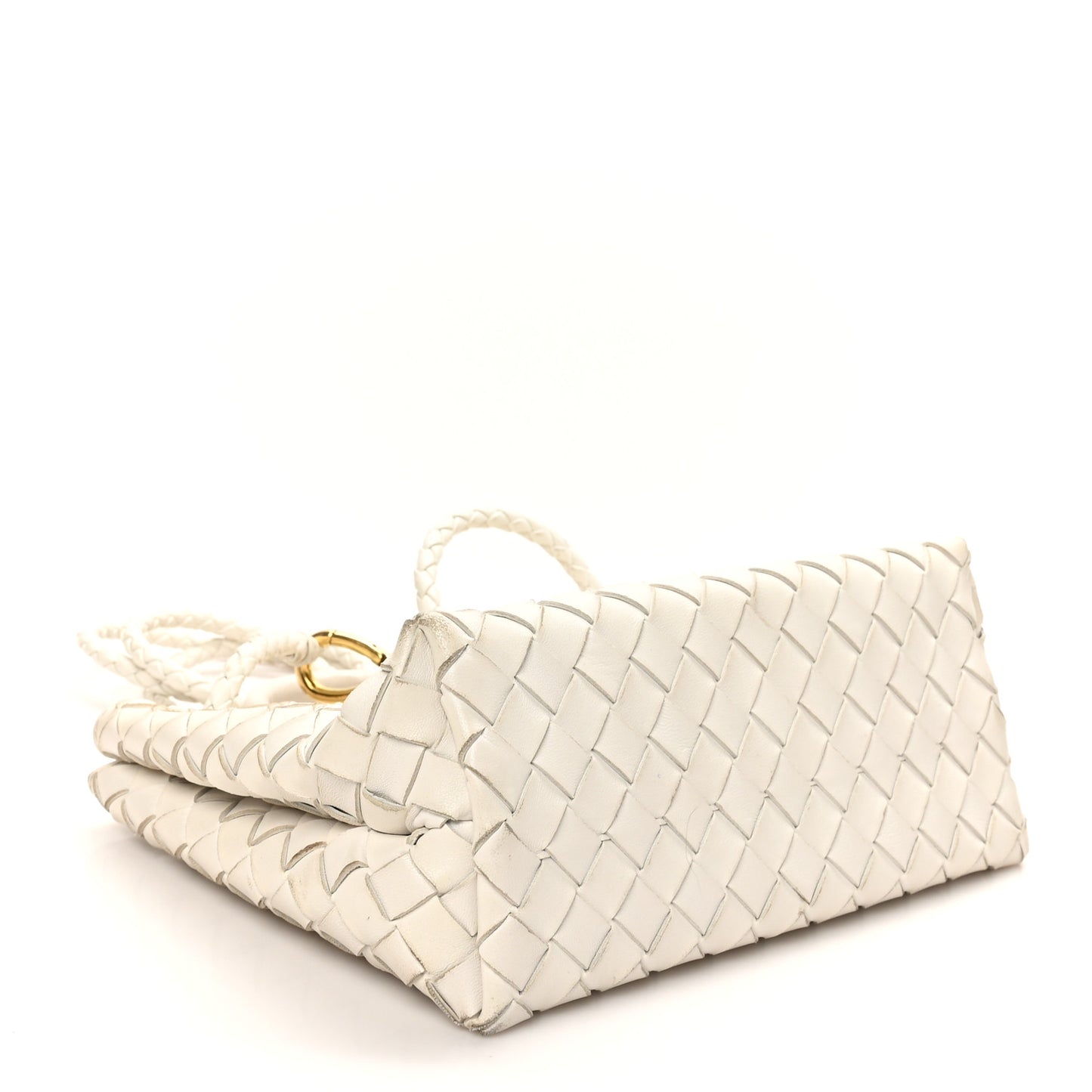 Nappa Intrecciato Small Andiamo Shoulder Bag White