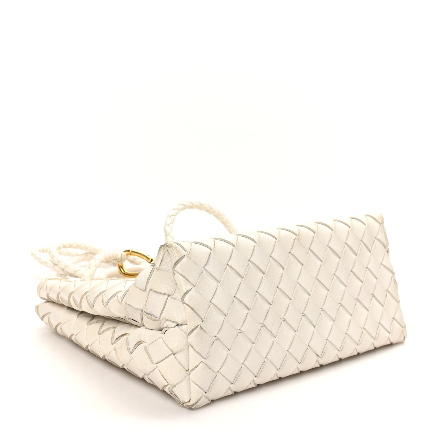 Bottega Veneta Nappa Intrecciato Small Andiamo Shoulder Bag White 4 of 9
