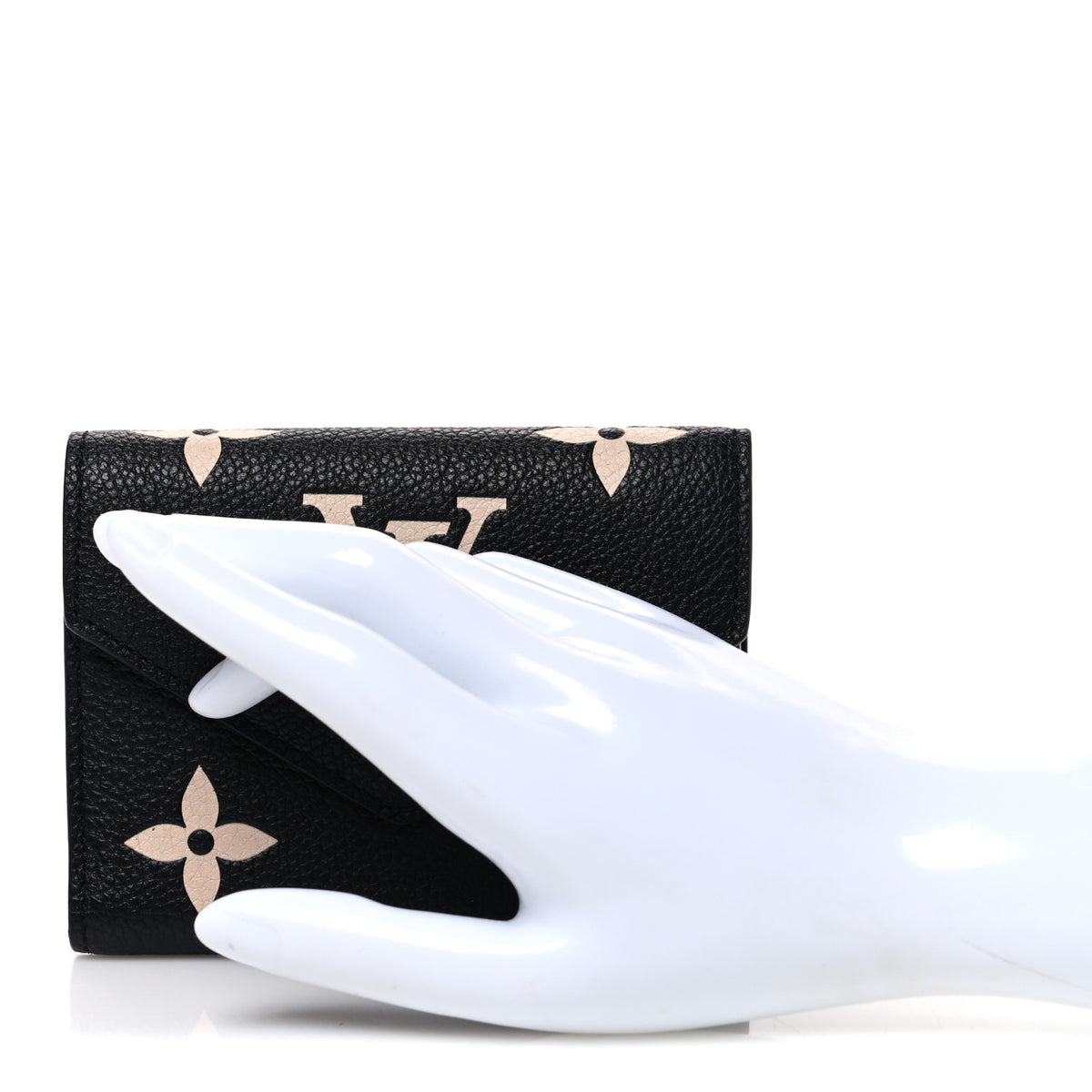 Louis Vuitton Empreinte Monogram Giant Victorine Wallet Black Beige 2 of 7