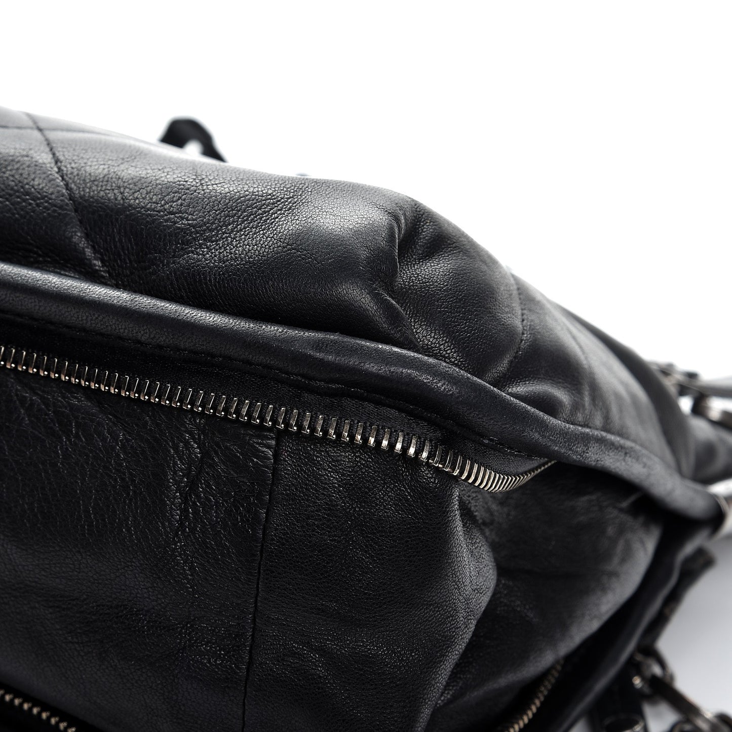 Lambskin Quilted Medium Amalia Shoulder Bag Black