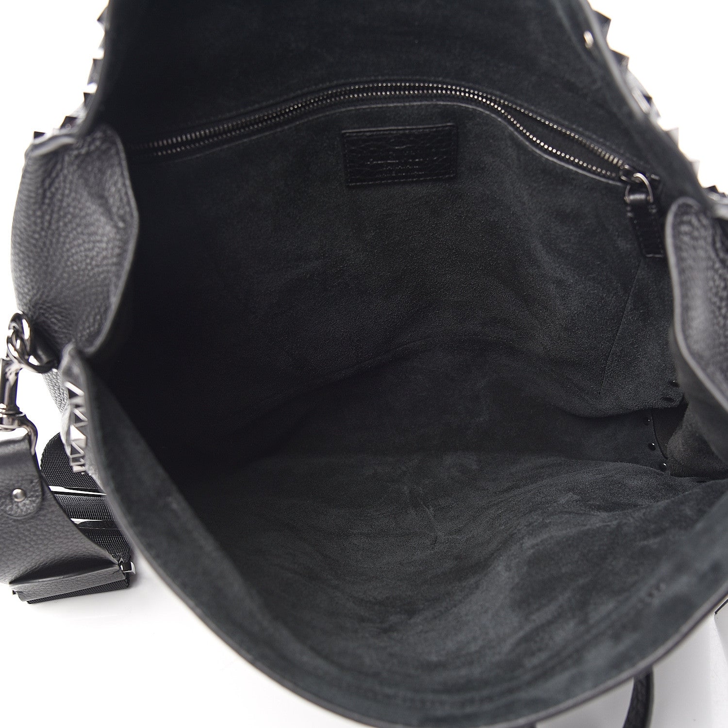 Valentino Garavani Pebbled Calfskin Rockstud Messenger Black 4 of 8