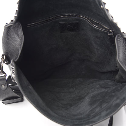 Valentino Garavani Pebbled Calfskin Rockstud Messenger Black 4 of 8