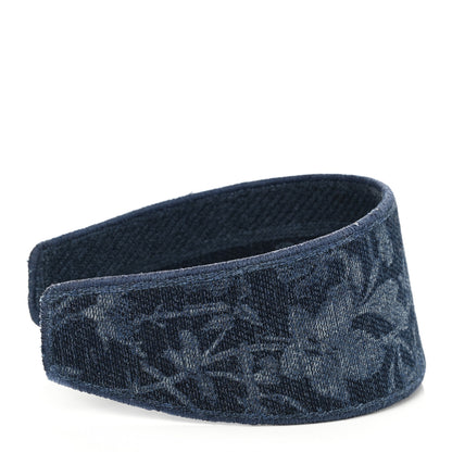 Christian Dior Denim Flowers Embroidered Headband Blue 4 of 8