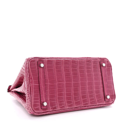 Hermes Shiny Porosus Crocodile Birkin 30 Rose Tyrien 4 of 10