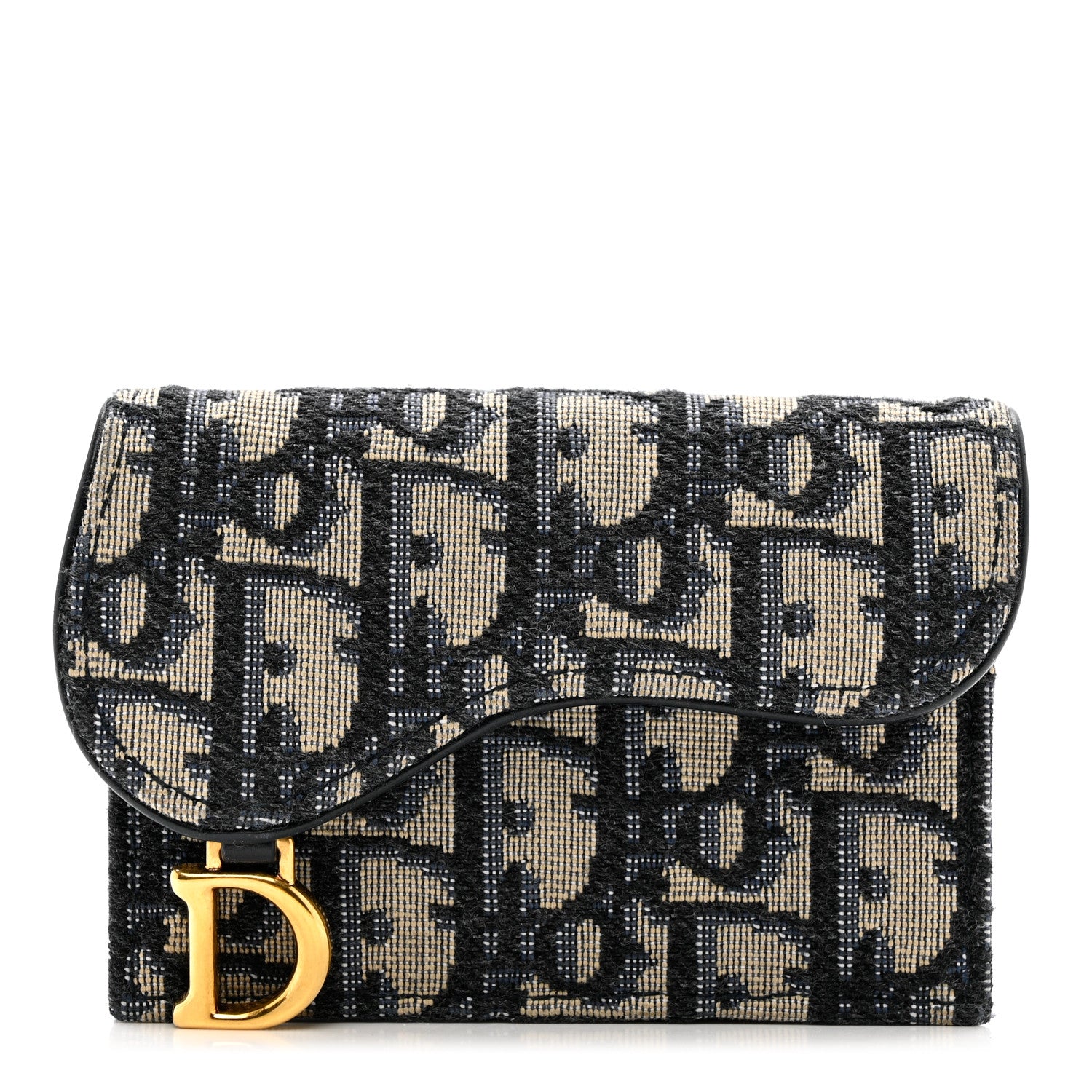 Christian Dior Oblique Saddle Card Holde Blue 1 of 6
