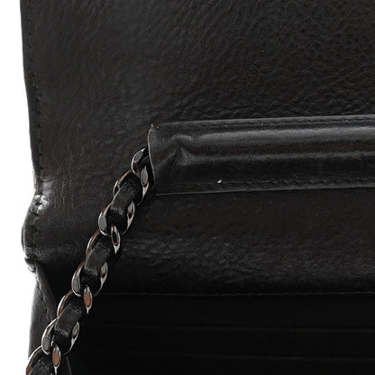 Chanel Crumpled Calfskin Quilted Wallet On Chain WOC So Black 13 of 15