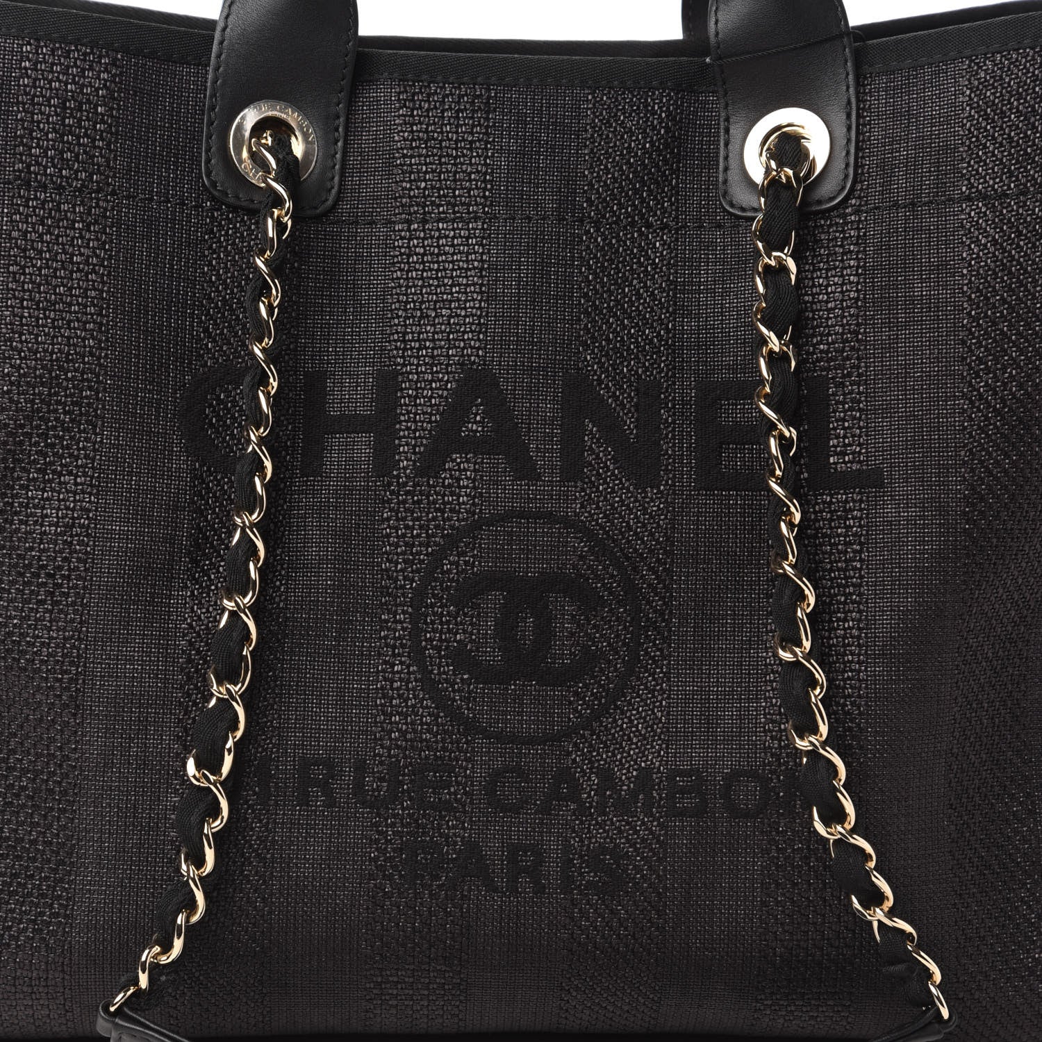 Chanel Mixed Fibers Calfskin Medium Deauville Tote Black 10 of 10