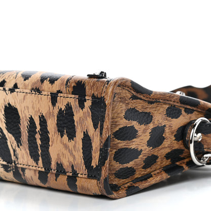 Balenciaga Smooth Calfskin Leopard Print Classic Silver Hardware Mini City Beige 9 of 10