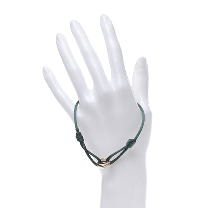 Cartier 18K Pink Yellow White Gold Trinity Adjustable Cord Bracelet Green 2 of 8
