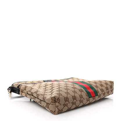 Gucci GG Monogram Web Flat Messenger Bag Black 4 of 9