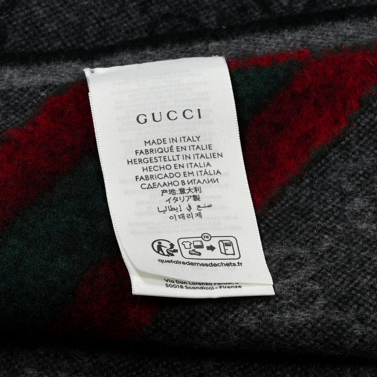 Wool Angora Monogram Web New Nikky Scarf Lead Dark Green