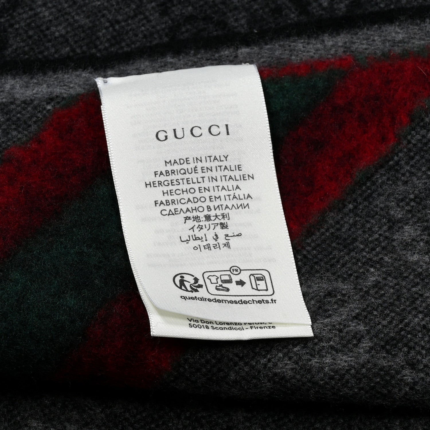 Gucci Wool Angora Monogram Web New Nikky Scarf Lead Dark Green 3 of 4