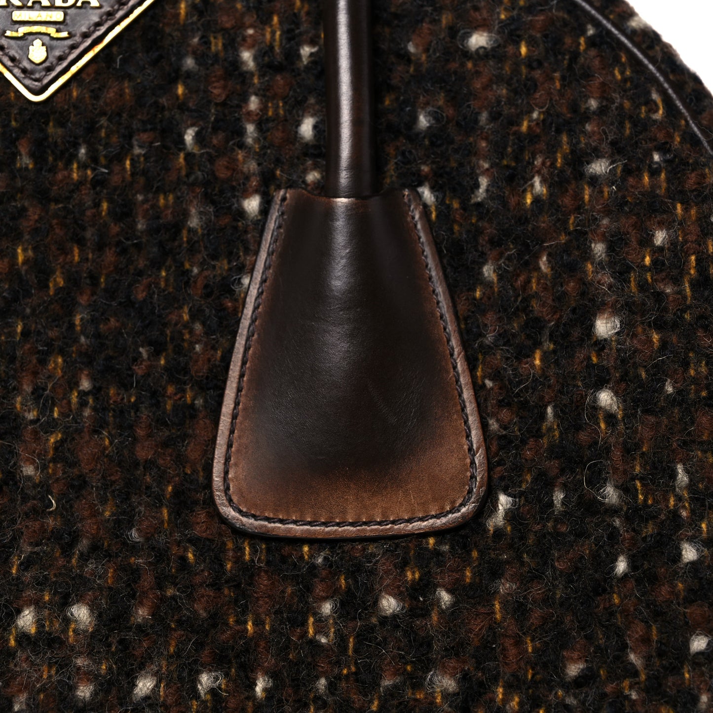 Tessuto Tweed Vitello Bowling Bag Cacao Knicker