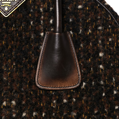 Prada Tessuto Tweed Vitello Bowling Bag Cacao Knicker 13 of 22