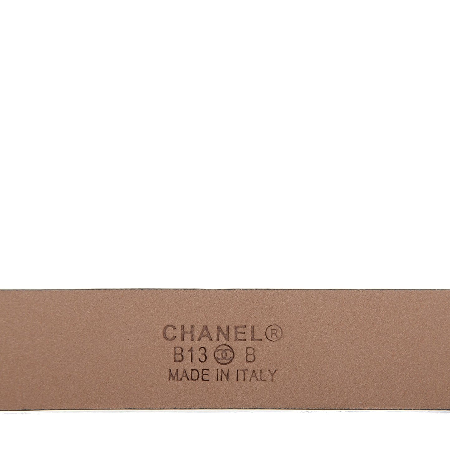 Calfskin CC Logo Skinny Belt 80 32 Navy Blue