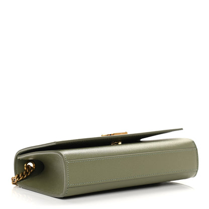 Saint Laurent Grain De Poudre Small Monogram Kate Satchel Light Sage 3 of 9