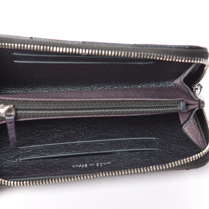Chanel Iridescent Goatskin Quilted Small Zip Around Wallet Purple 6 of 13
