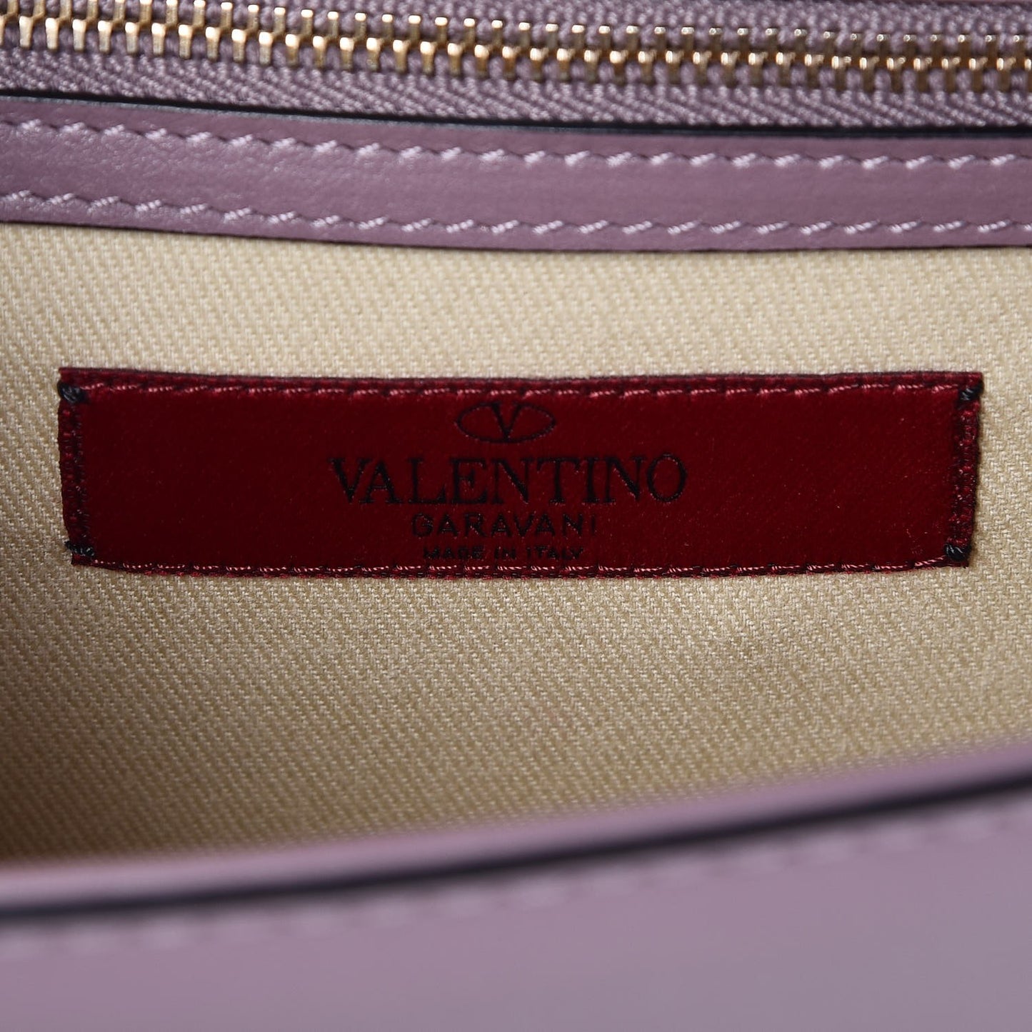 Vitello Small Glam Lock Rockstud Flap Dark Mauve