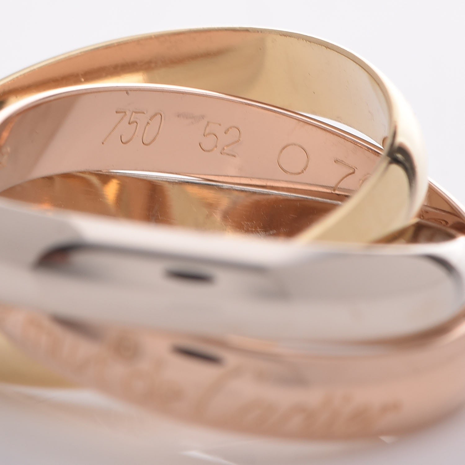 Cartier 18K Pink Yellow White Gold Les Must De Trinity Ring 52 6 5 of 5