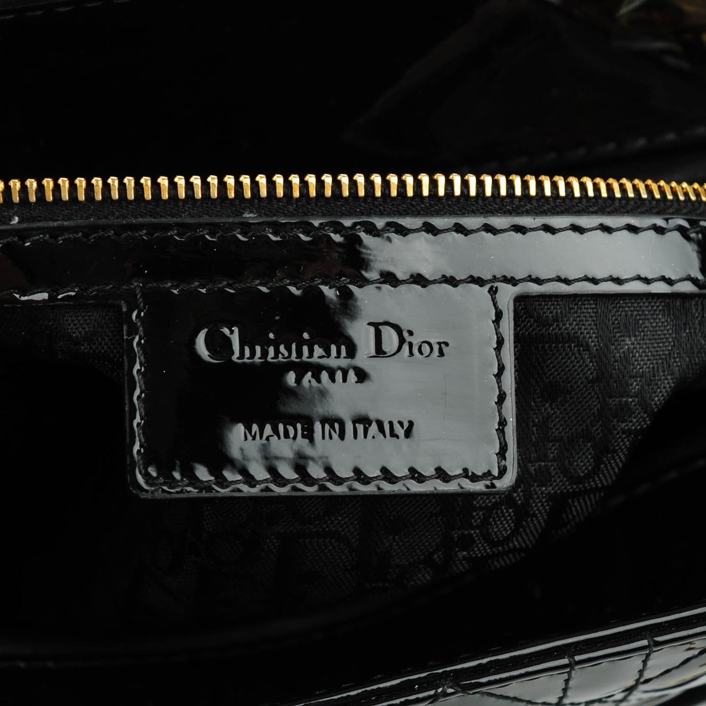 Patent Cannage Large Lady Dior Black