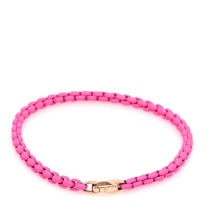 David Yurman 14K Rose Gold Acrylic Bel Aire 4mm Chain Bracelet Hot Pink 3 of 5