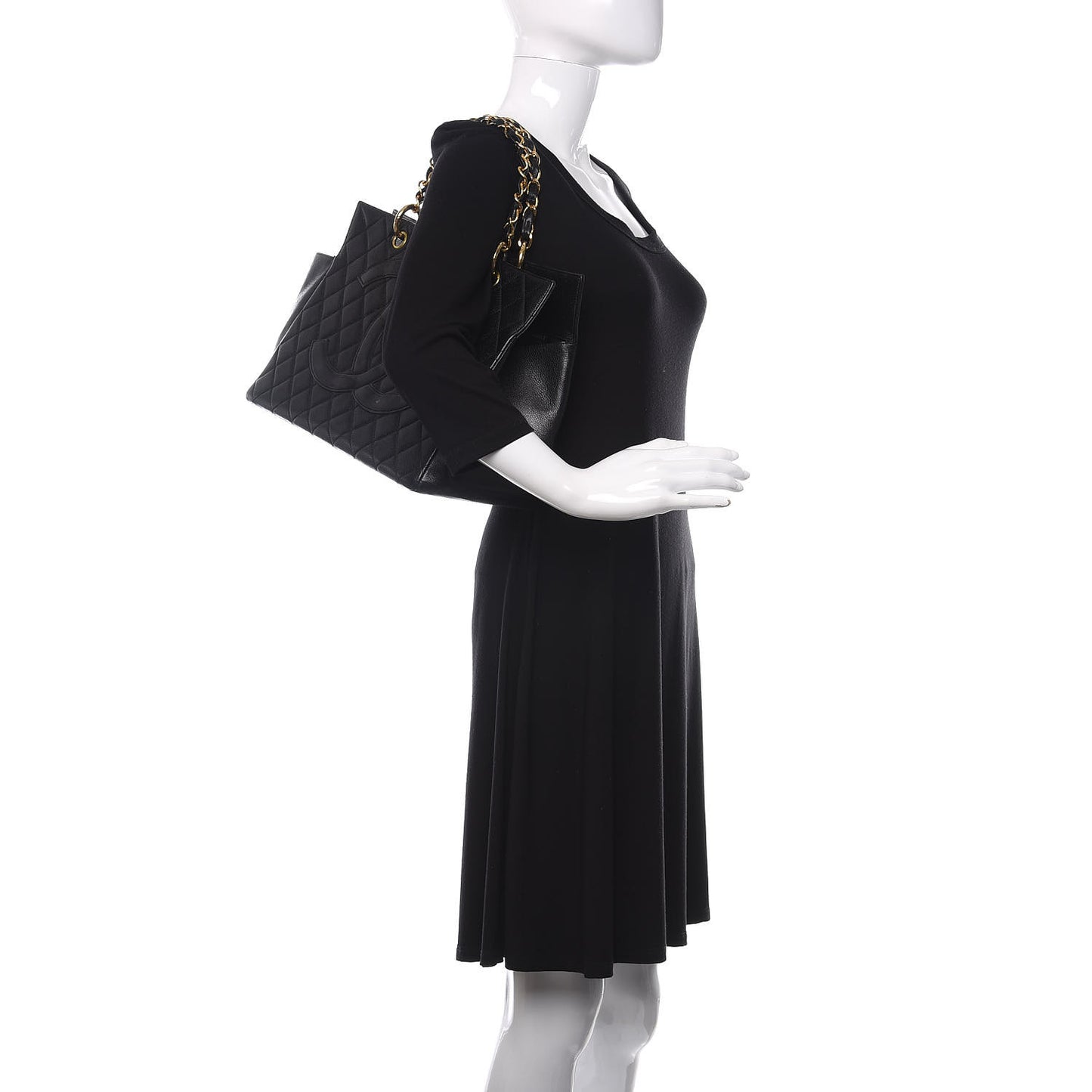Caviar Quilted Timeless CC Tote Black