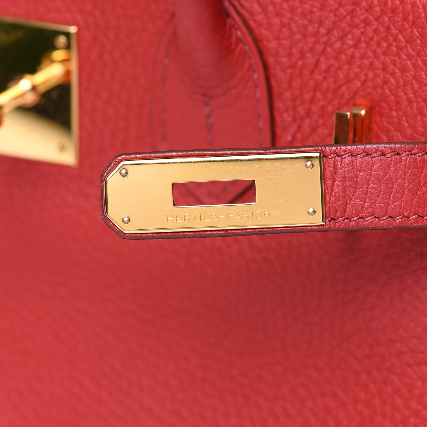 Taurillon Clemence Horseshoe Bi-Color Birkin 30 Rouge Garance and Orange