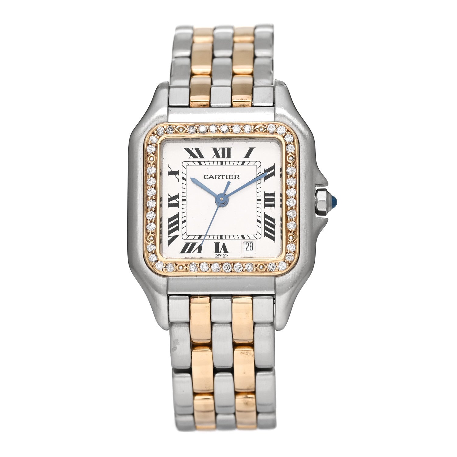 Cartier Stainless Steel 18K Yellow Gold Diamond 27mm Panthere Quartz Watch 1 of 4
