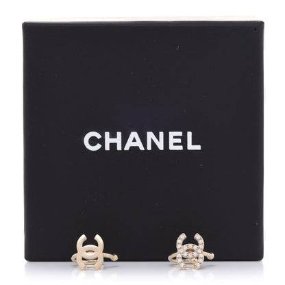 Chanel Metal Strass Lip Ring Set Gold 5 of 5