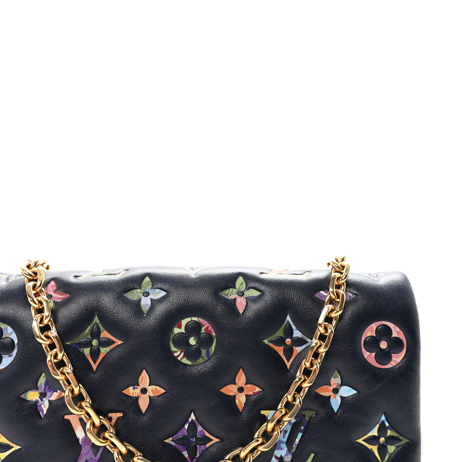 Louis Vuitton Lambskin Embossed Monogram LV Garden Pochette Coussin Navy 7 of 10