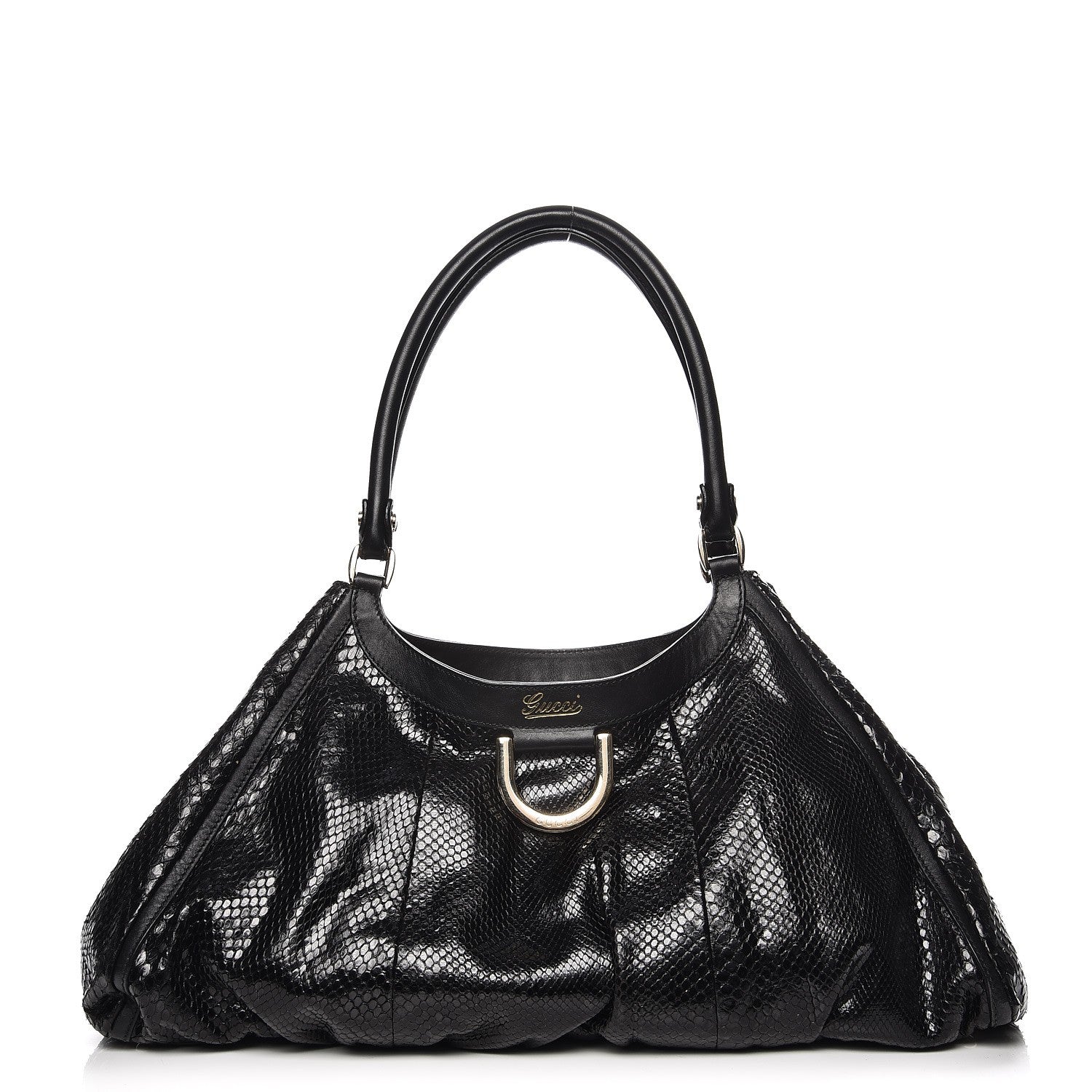 Gucci Python Large D Ring Hobo Black 1 of 12
