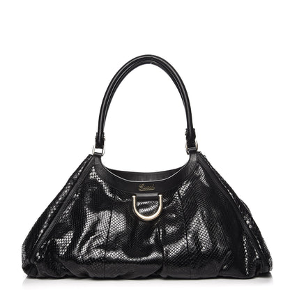 Gucci Python Large D Ring Hobo Black 1 of 12