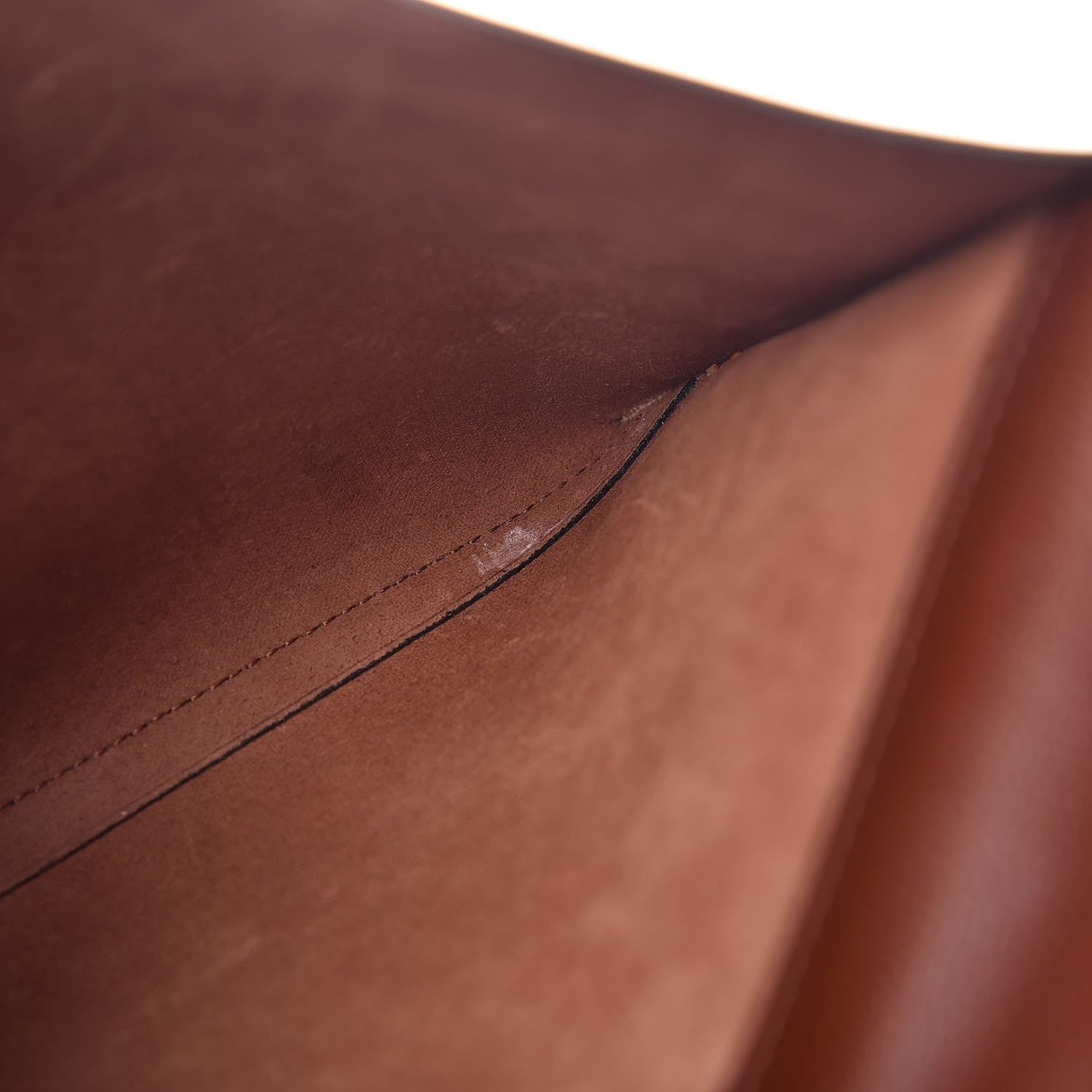 Delvaux Grained Calfskin Envelope Clutch Brown 7 of 7