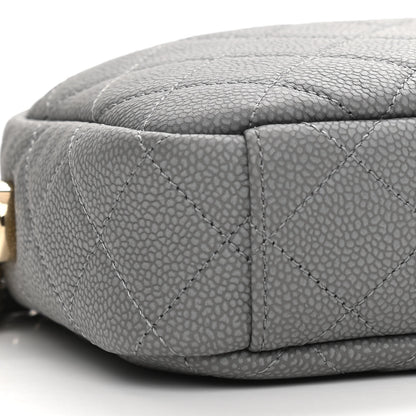 Chanel Iridescent Caviar Flat Quilted Small Coco Tassel Camera Case Grey 9 of 12