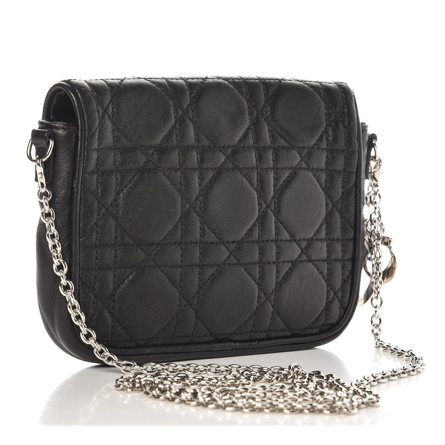 Lambskin Cannage Lady Dior Pochette Black