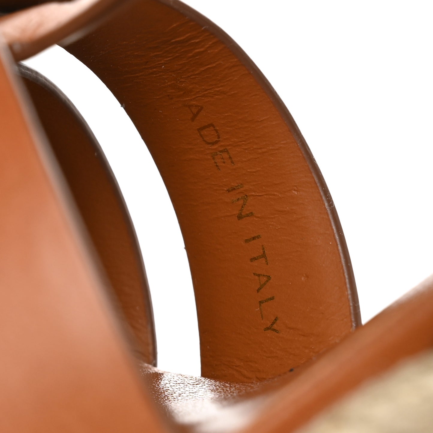 Calfskin Tribute 95 Platform Espadrille Wedge Sandals 40 Tan