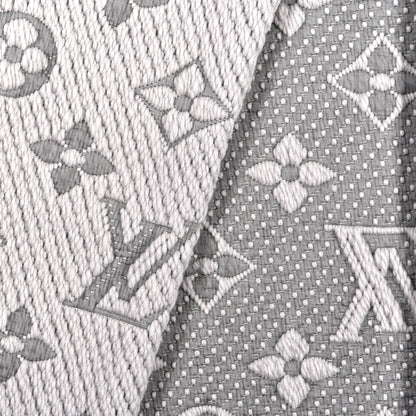 Louis Vuitton Wool Silk Logomania Scarf Pearl Grey 3 of 4