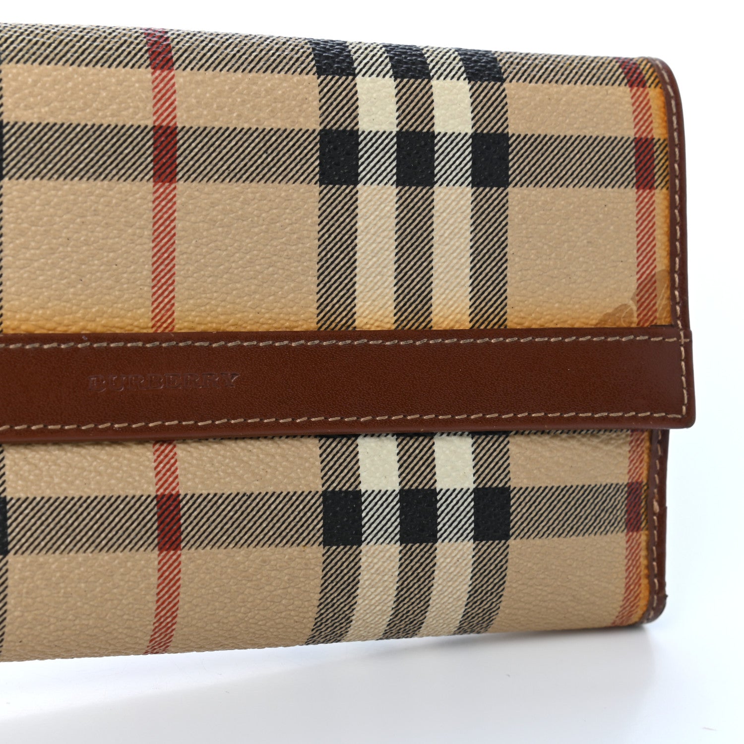 Burberry Haymarket Check Continental Wallet Brown 6 of 8